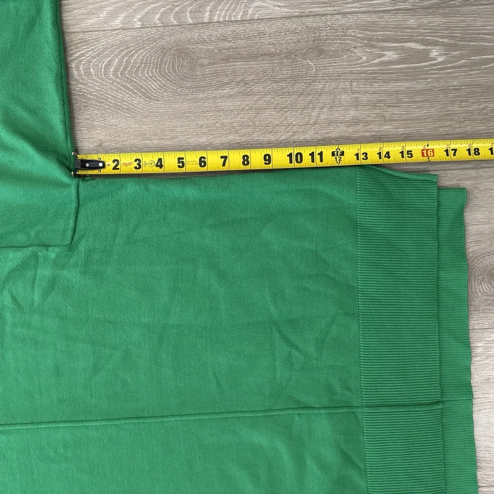Kelly Green Sweater Mock Neck Size XL Pullover Long Sleeve Knit Details - Picture 6 of 8
